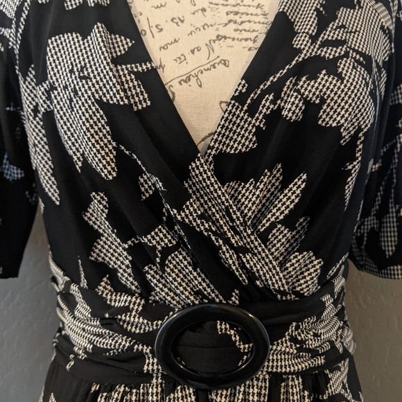 Jones New York Midi Dress w/ Faux Belted High Waist Size 8 - Picture 3 of 5